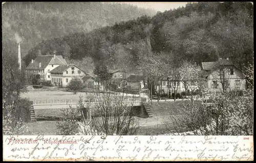 Ansichtskarte Pforzheim Kupferhammer 1905  gel. mit Ankunftsstempel