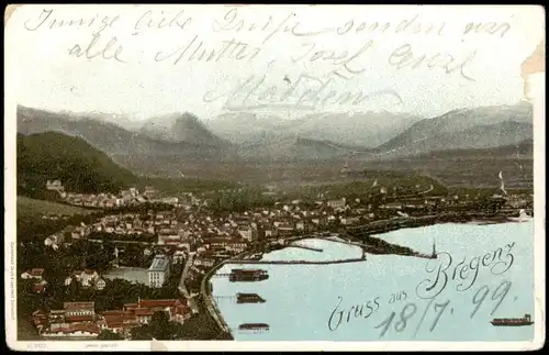 Ansichtskarte Bregenz Panorama-Ansicht Stadt-Ansicht 1899