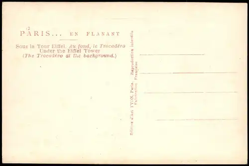 CPA Paris Eiffelturm Tour Eiffel (unterer Teil) 1940