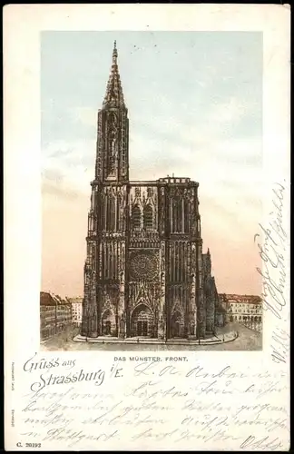 CPA Straßburg Strasbourg Münster 1902