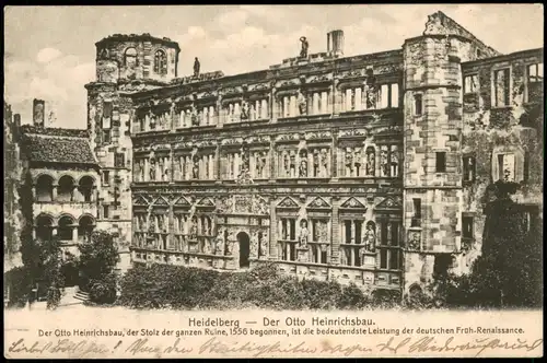 Ansichtskarte Heidelberg Heidelberger Schloss, Heinrichsbau 1905