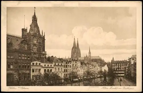 Ansichtskarte Köln Alter Markt mit Rathaus 1910
