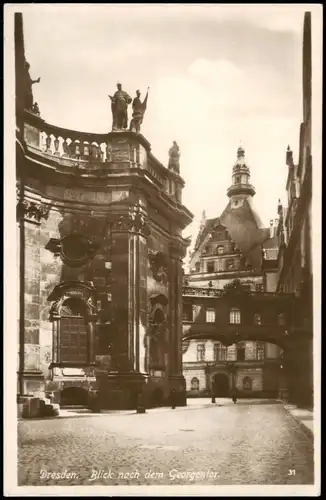 Ansichtskarte Innere Altstadt-Dresden Blick nach dem Georgentor 1930