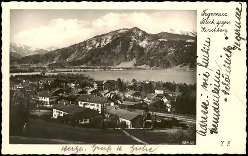 Ansichtskarte Tegernsee (Stadt) Panorama-Ansicht Blick gegen Hirschberg 1939