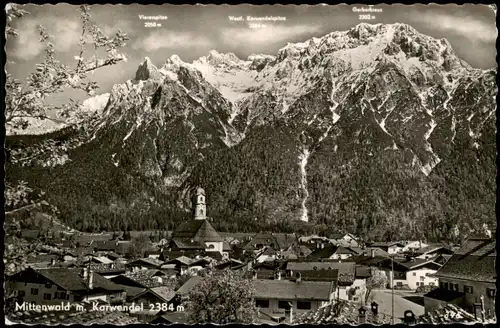 Ansichtskarte Mittenwald Panorama-Ansicht mit Karwendel 1960
