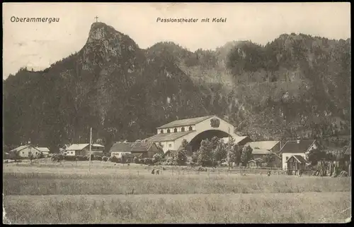 Ansichtskarte Oberammergau Passionstheater Passionsspielhaus mit Kofel 1910