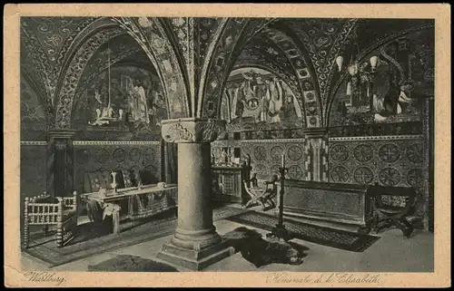 Ansichtskarte Eisenach Wartburg Innenansicht Kemenate d.h. Elisabeth 1926