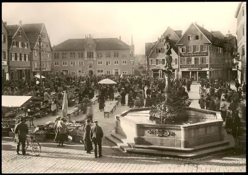 Reutlingen Historische Metz-Aufnahme anno 1926 - Marktplatz Rathaus 1970
