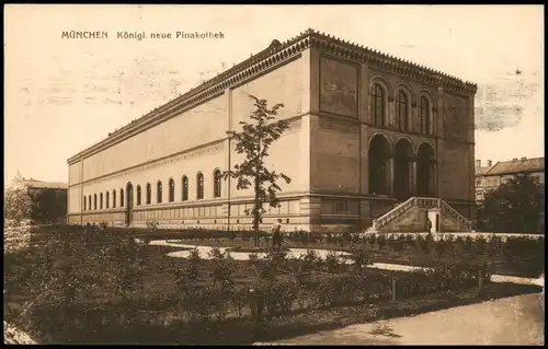 Ansichtskarte Maxvorstadt-München Neue Pinakothek 1917