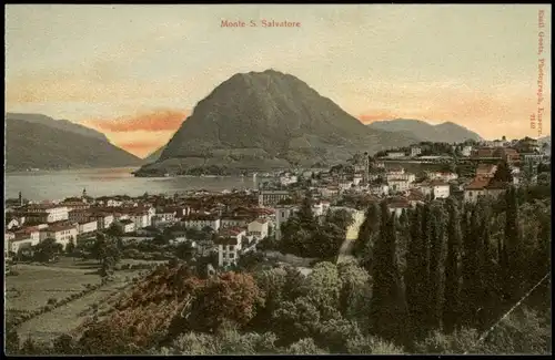 Ansichtskarte Lugano Lugano e Monte S. Salvatore 1913