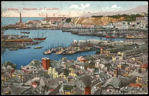 Cartoline Genua Genova (Zena) Stadt, Hafen 1925