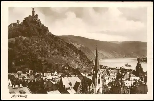 Ansichtskarte Braubach Marksburg, Stadt - Fotokarte 1934