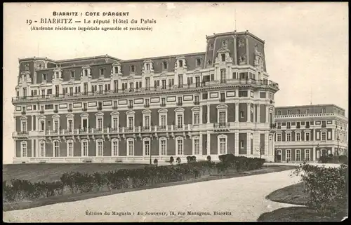 CPA Biarritz Miarritze COTE D'ARGENT Hôtel du Palais 1911