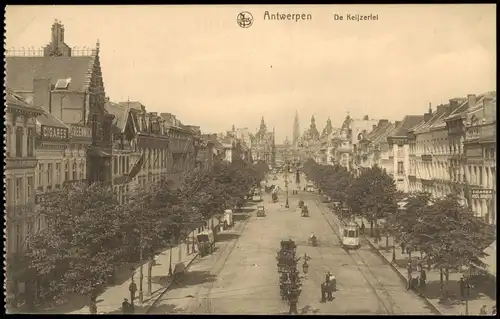 Postkaart Antwerpen Anvers De Keijzerlei Strassen Ansicht 1917  Feldpoststempel