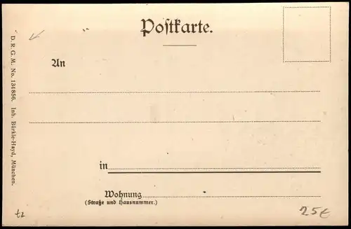 München Holzkarte zum 50 jährigen Jubiläum Bonifatius-Kirche 1904