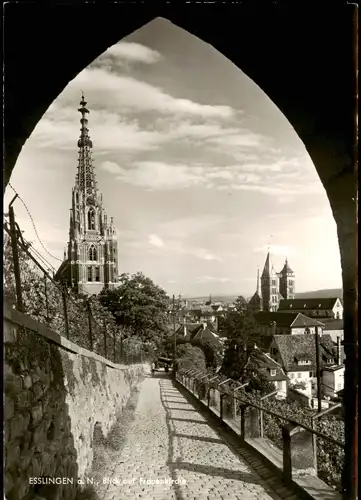 Ansichtskarte Esslingen Blick zur Frauenkirche 1960