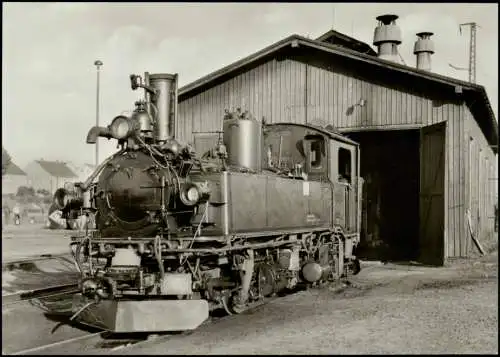 Ansichtskarte Radebeul Lokschuppen, Dampflok 1978