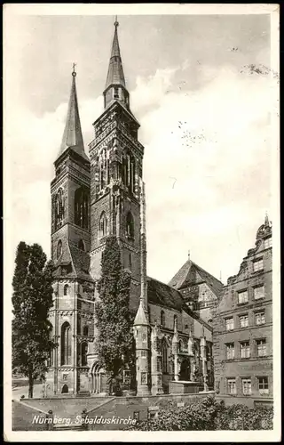 Ansichtskarte Nürnberg Sebalduskirche/St. Sebald 1932