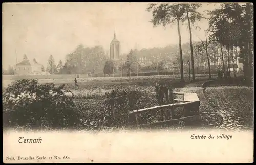 Postkaart Ternat Entrée du village 1911