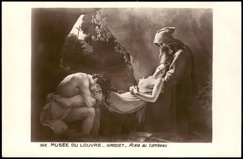 CPA Paris Erotik. MUSÉE DU LOUVRE GIRODET- Atala au tombeau 1928