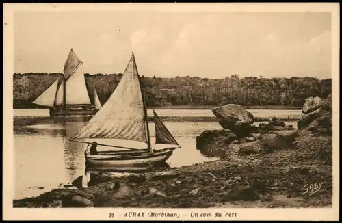 CPA Auray An Alre Un coin du Port 1928