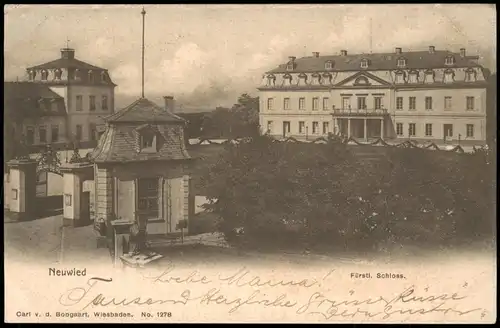 Ansichtskarte Neuwied (Rhein) Schloß, Eingang 1902