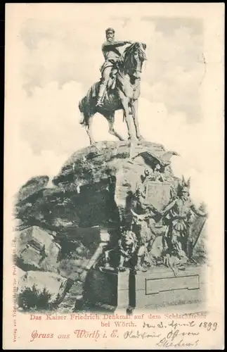 Wörth an der Sauer Wœrth Das Kaiser Friedrich Denkmal auf dem Schlachtfelde 1899