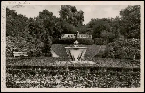 Ansichtskarte Bochum Stadtpark, Brunnen im Rosengarten 1942
