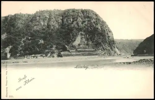 Ansichtskarte Sankt Goar Rheintal an der Loreley, Felsen, Rhein-Tal 1900