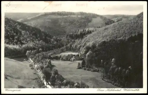 Ansichtskarte Wernigerode Oberes Mühlental Partie a.d. Waldmühle 1933