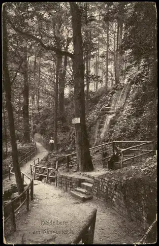 Ansichtskarte Heidelberg Umland-Ansicht Partie am Klingenteich 1907