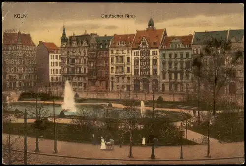 Ansichtskarte Köln Deutscher Ring 1918   im 1. Weltkrieg Feldpost