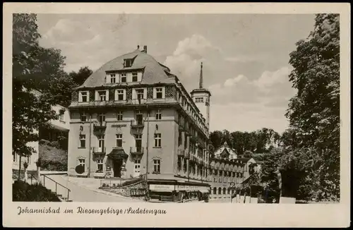 Postcard Johannisbad Janské Lázně Stadtpartie 1938