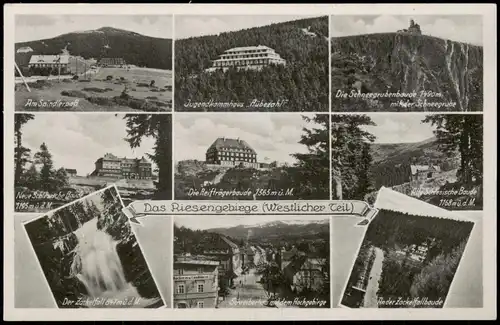 Tschechien Riesengebirge Mehrbildkarte Westlicher Teil   Schlesische Baude 1940