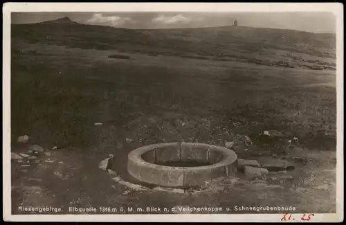 .Tschechien Riesengebirge (Krkonoše) Elbquelle Quelle Fluss Elbe 1927