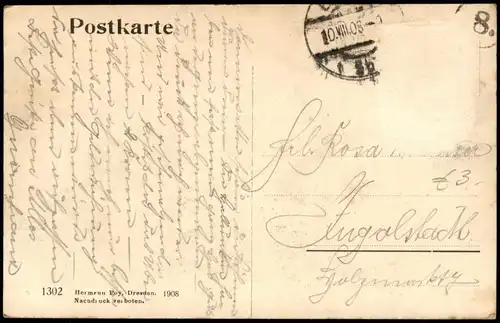 Postcard Eger Cheb Panorama-Ansicht 1908