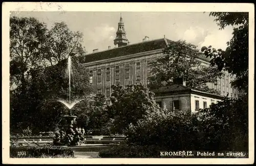 Postcard Kremsier Kroměříž Schloss Zámek 1935