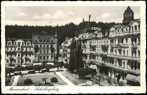 Postcard Marienbad Mariánské Lázně Schillerplatz 1939
