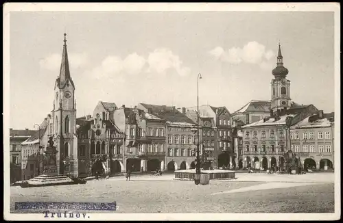 Postcard Trautenau Trutnov Marktplatz, Ortsansicht 1920