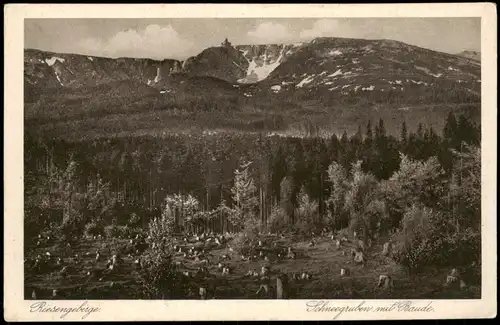 .Tschechien Riesengebirge (Krkonoše) Schneegruben mit Baude 1930