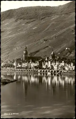 Ansichtskarte Zell/Mosel Panorama-Ansicht 1958