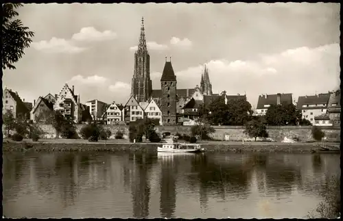 Ansichtskarte Ulm a. d. Donau Panorama-Ansicht, Donau-Partie 1960