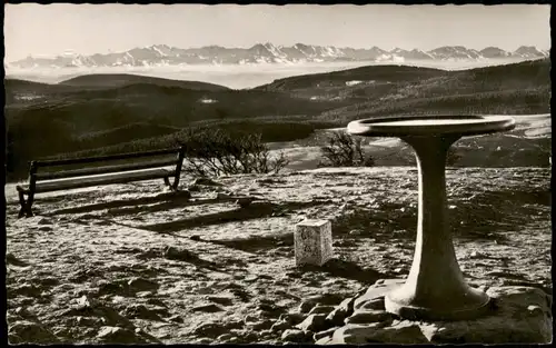 Freiburg im Breisgau Schauinsland (Schwarzwald)  Gipfel auf die Alpen 1960