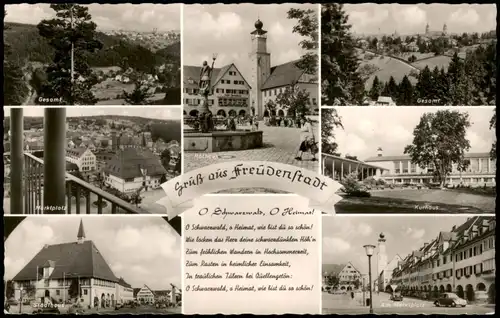 Ansichtskarte Freudenstadt Mehrbildkarte 1956   frankiert  DBP Herinrich Heine