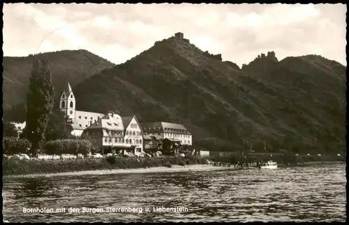 Kamp-Bornhofen Bornhofen mit der Burgen Sterrenberg u. Liebenstein 1963