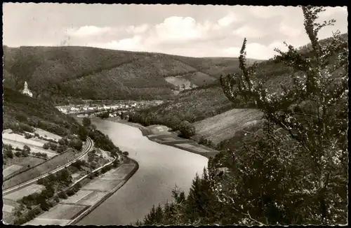 Ansichtskarte Zwingenberg (Bergstraße) Panorama-Ansicht 1959   Bahnpoststempel