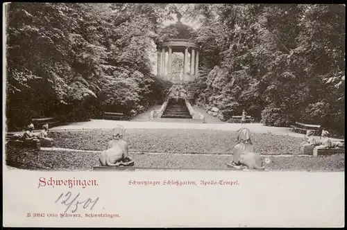 Ansichtskarte Schwetzingen   Apollo-Tempel 1901    Heilbronn (Ankunftsstempel)