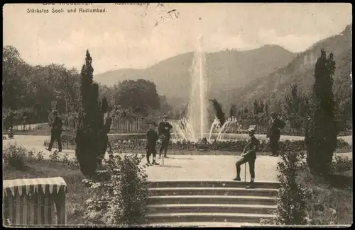Ansichtskarte Bad Kreuznach Kuranlagen, Wasserspiele Springbrunnen 1910