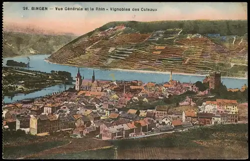 Bingen am Rhein Panorama-Ansicht Rhein Rhin - Vignobles des Coteaux 1927