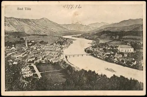 Ansichtskarte Bad Tölz Panorama-Ansicht 1912